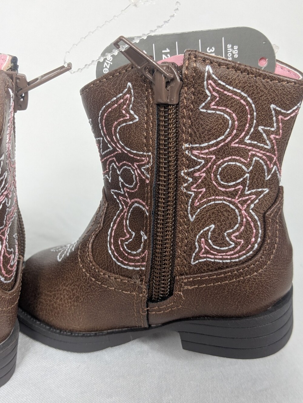 Baby Girls Pink/Brown Western Boots NWT - Picture 5 of 5
